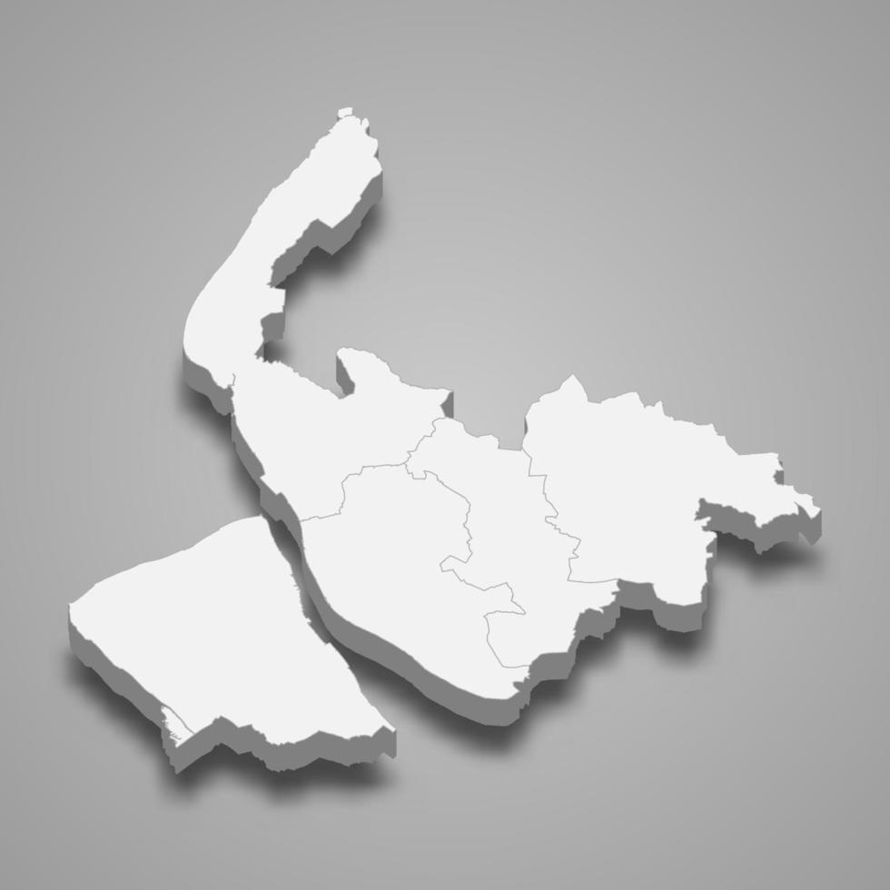 La mappa 3d del merseyside è una contea cerimoniale dell'Inghilterra vettore