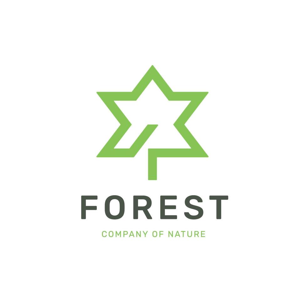 disegno del logo vettoriale, foglia di un albero, illustrazione ambientale verde vettore