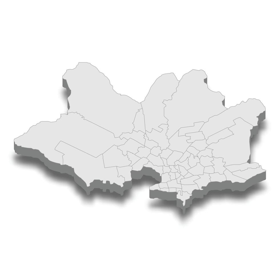 La mappa isometrica 3d della città di montevideo è una capitale dell'uruguay vettore