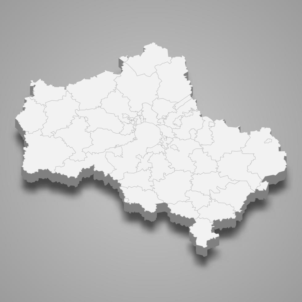 3d mappa regione della russia vettore