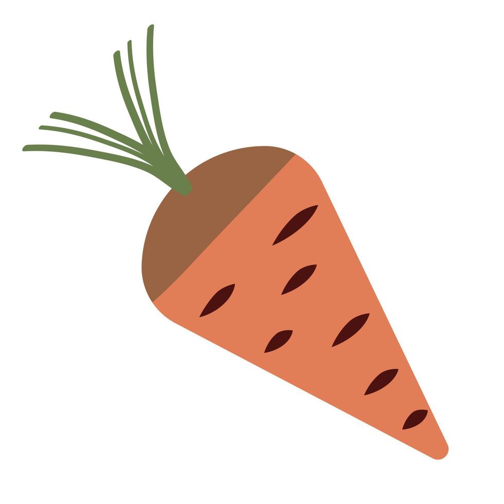 carota in stile cartone animato ingenuo vettore
