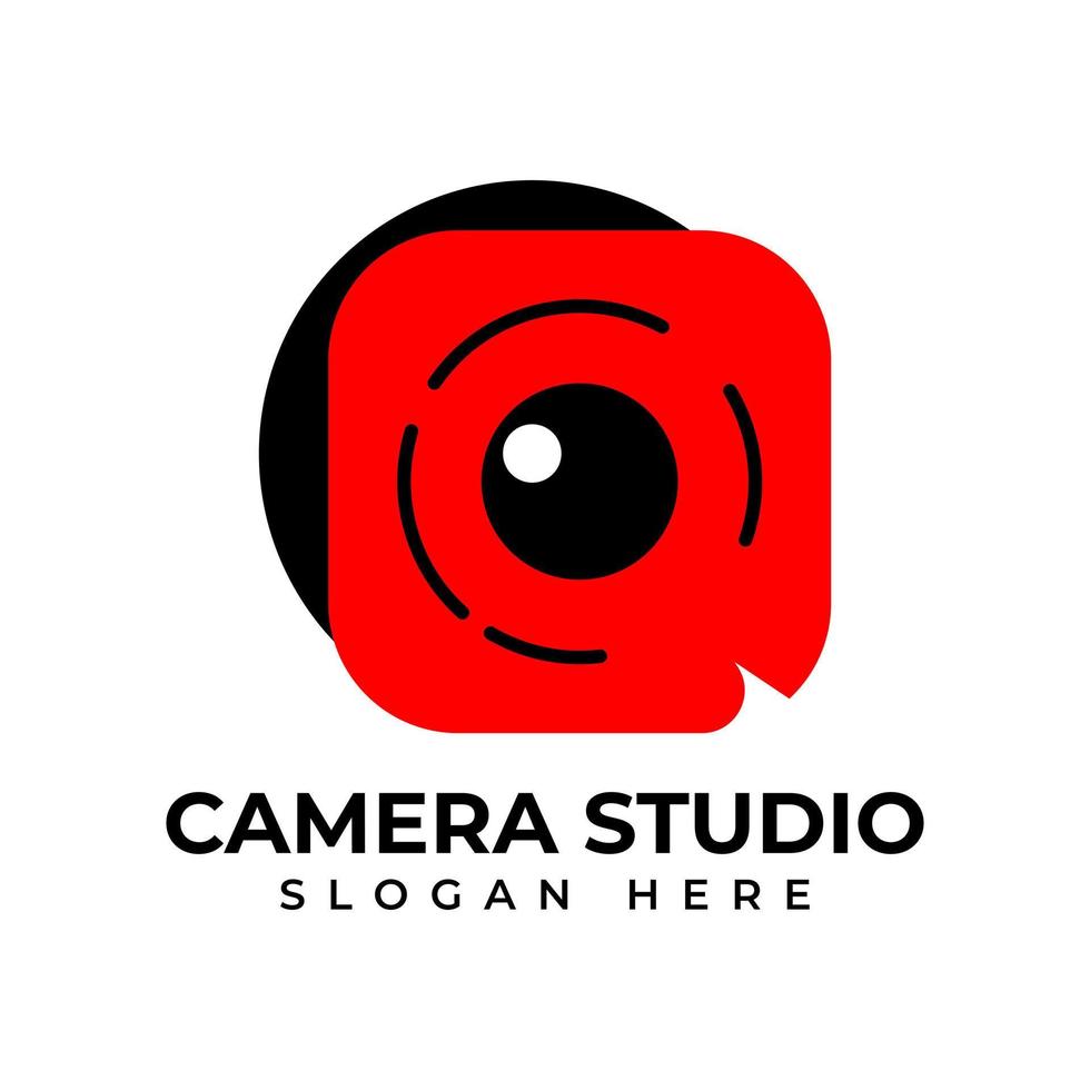 design del logo della fotocamera vettore
