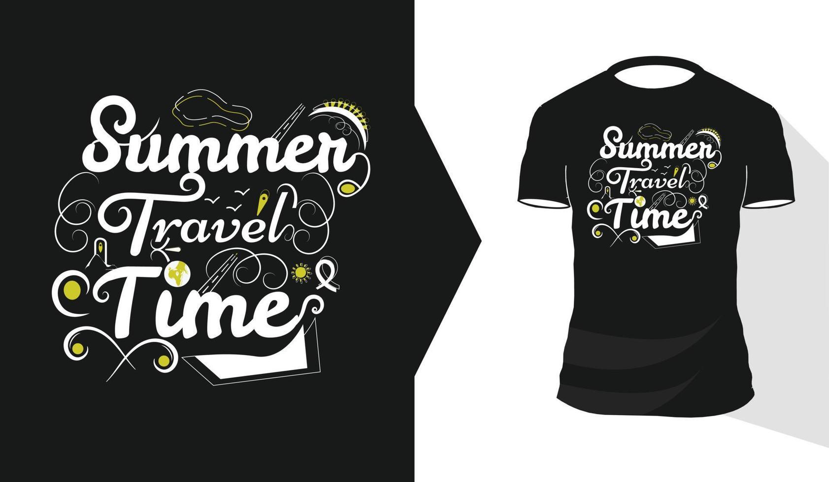 modello di t-shirt tipografia per le vacanze estive di viaggio vettore