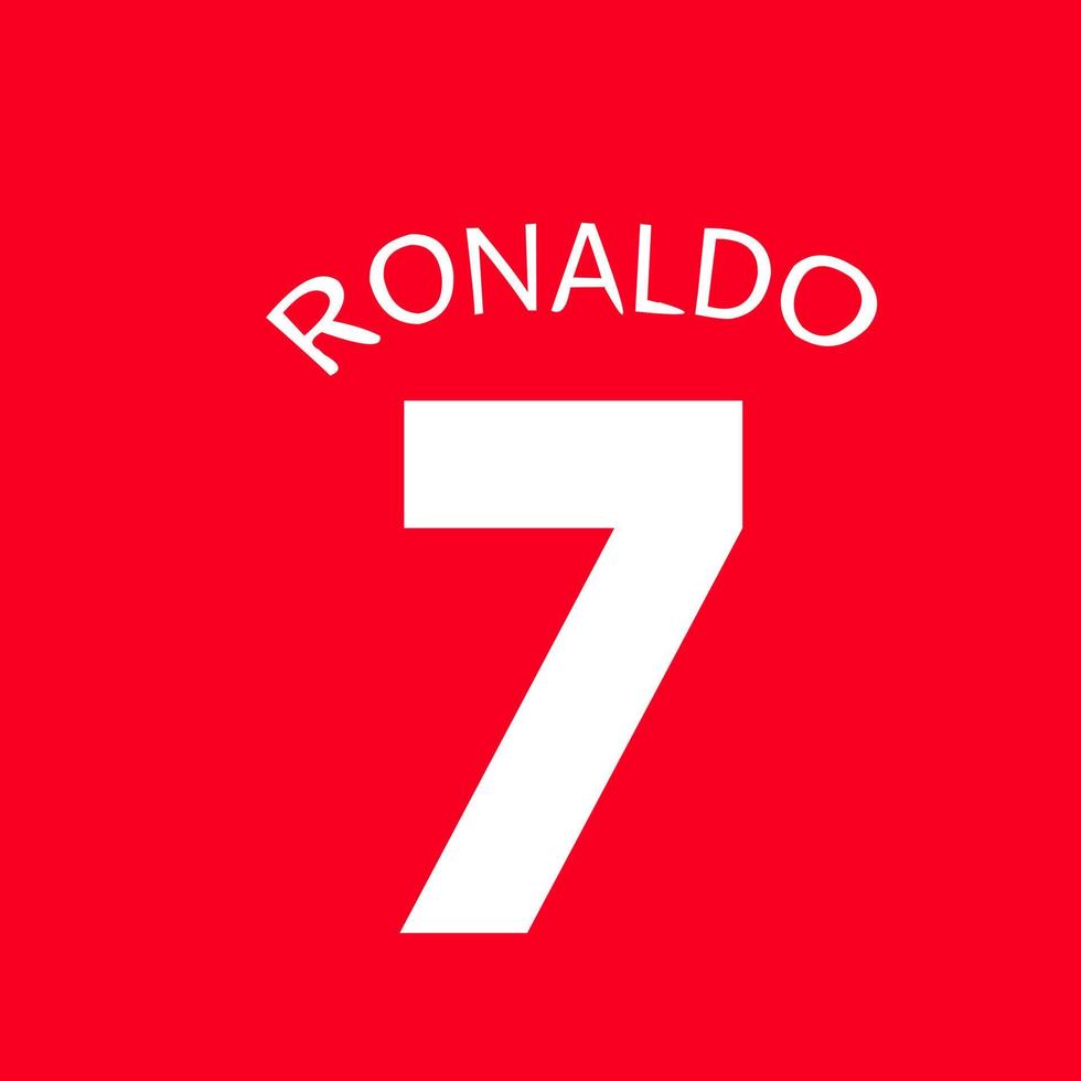 jakarta, indonesia, 12 settembre 2021 - vettore numero sette, logo di cristiano ronaldo