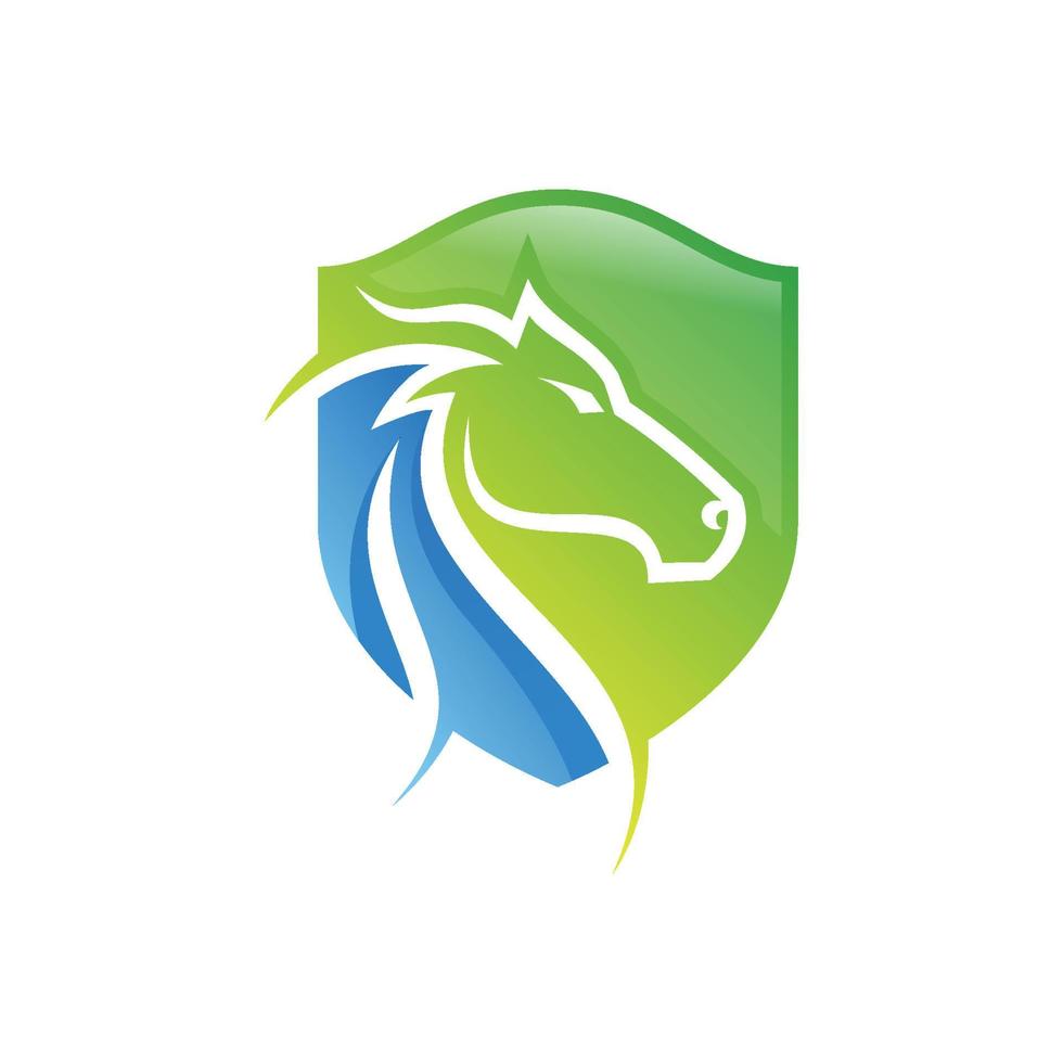 illustrazione del logo vettoriale della testa di cavallo con stile sfumato colorato isolato su sfondo bianco