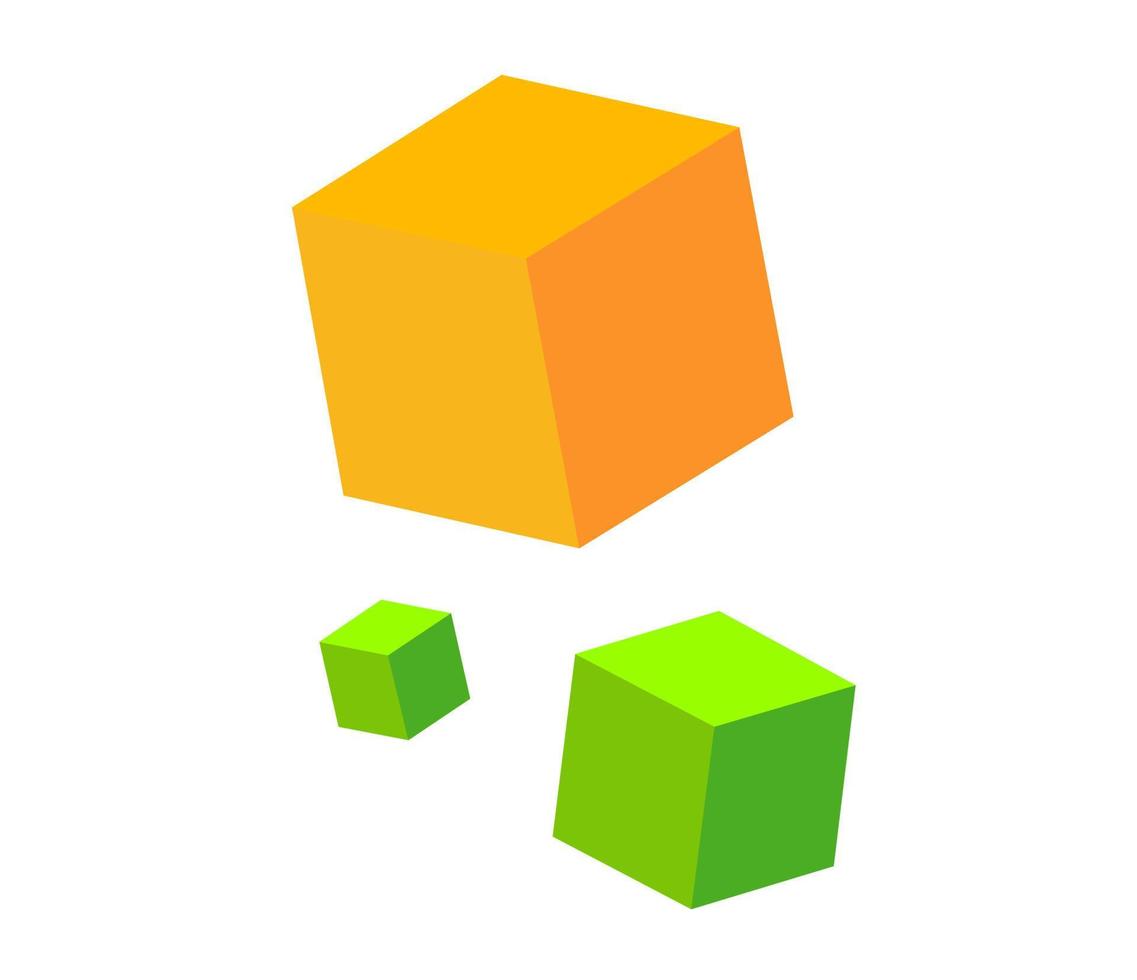 disegno vettoriale, icona o simbolo a forma di tre cubi vettore