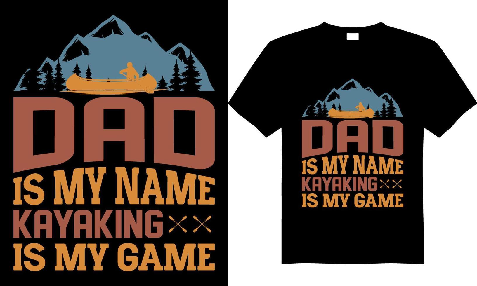 kyaking papà t-shirt disegno vettoriale gratis