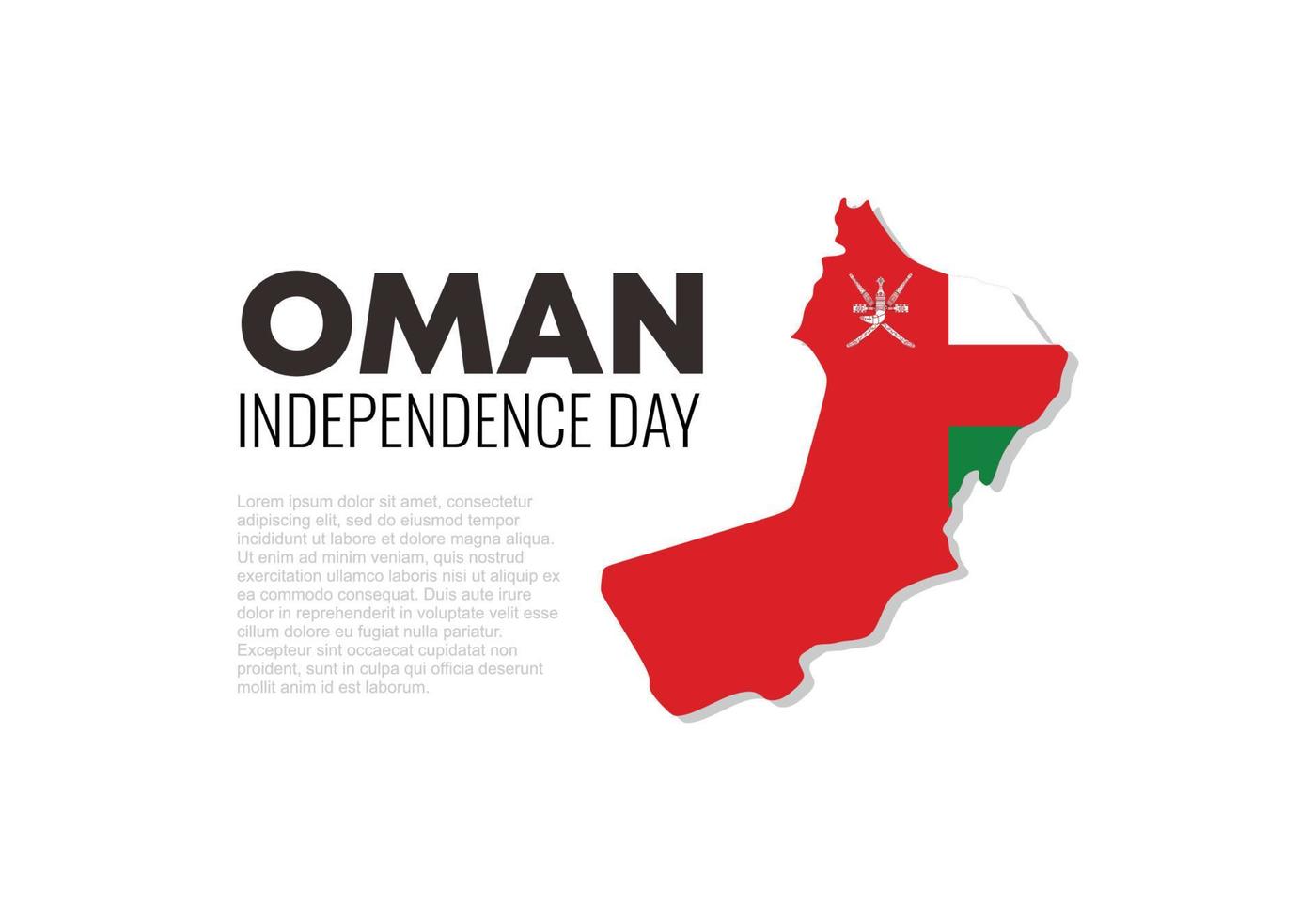 sfondo del giorno dell'indipendenza dell'oman con la bandiera dell'oman. vettore