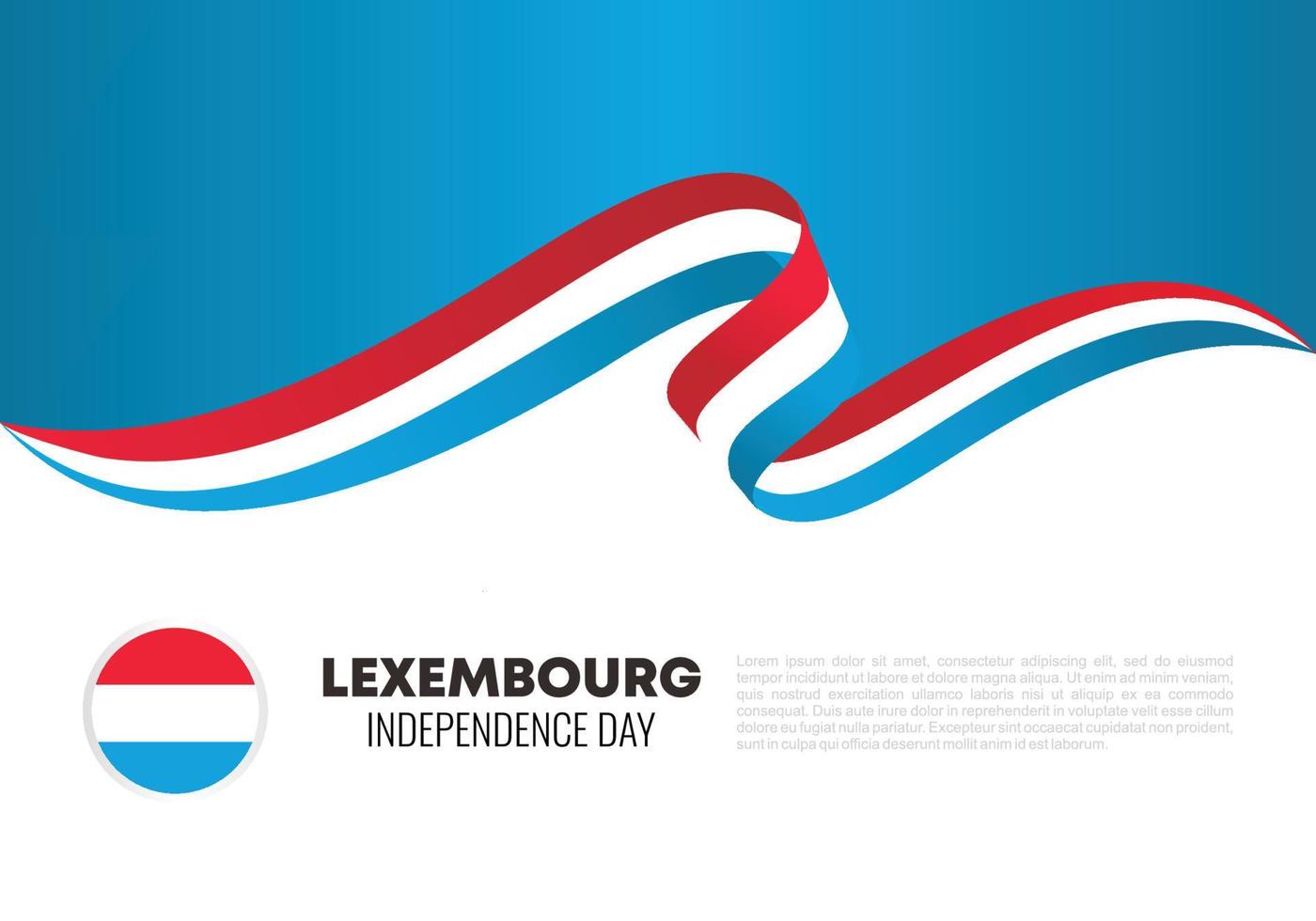 banner di sfondo del giorno dell'indipendenza del lussemburgo con bandiera per la celebrazione nazionale vettore