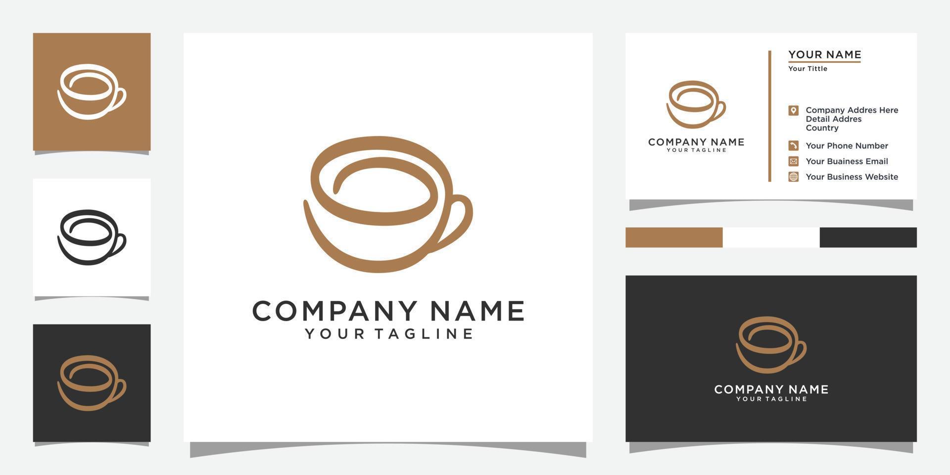 disegno dell'icona di vettore del modello di logo della tazza di caffè.