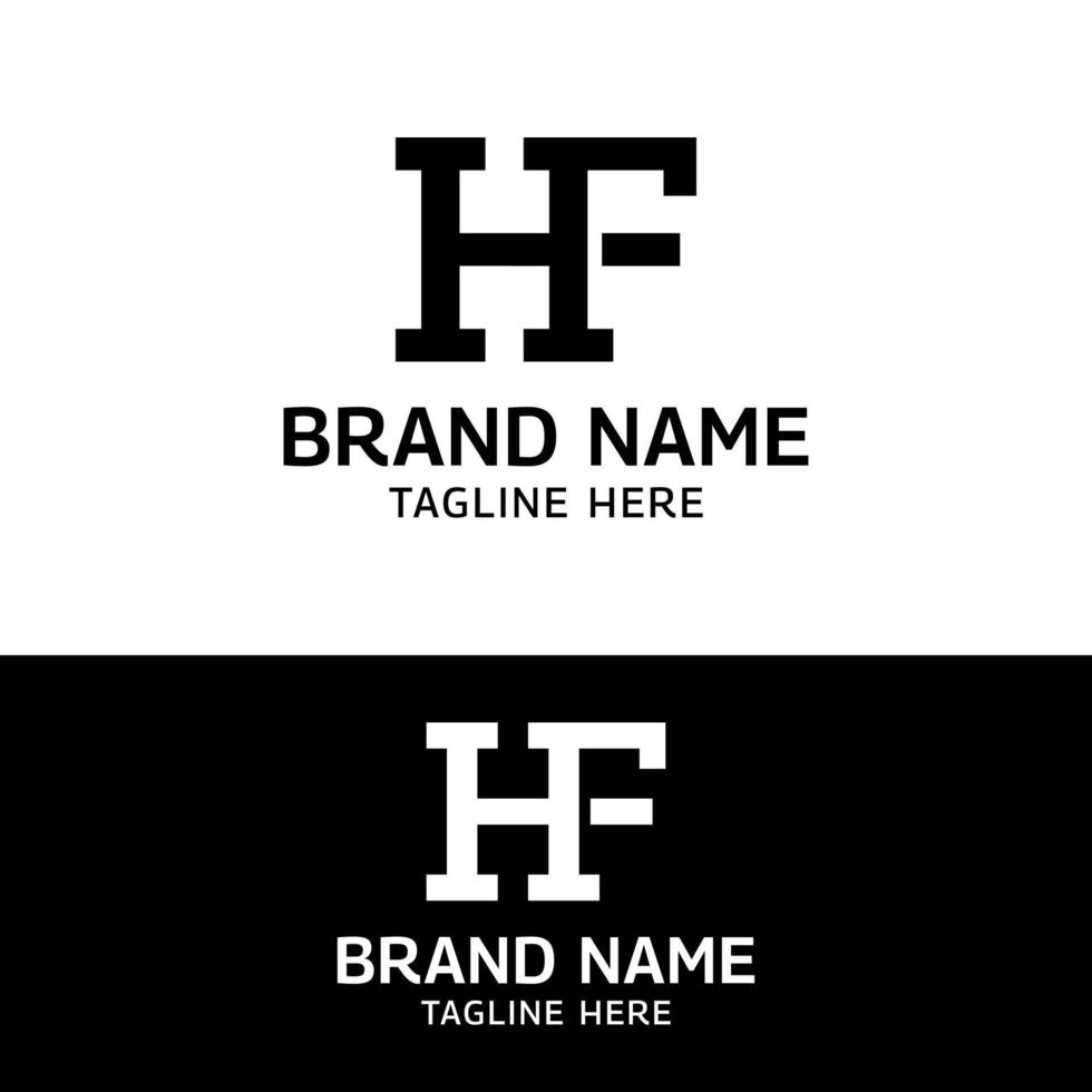 hf hf fh lettera monogramma modello di progettazione del logo iniziale vettore