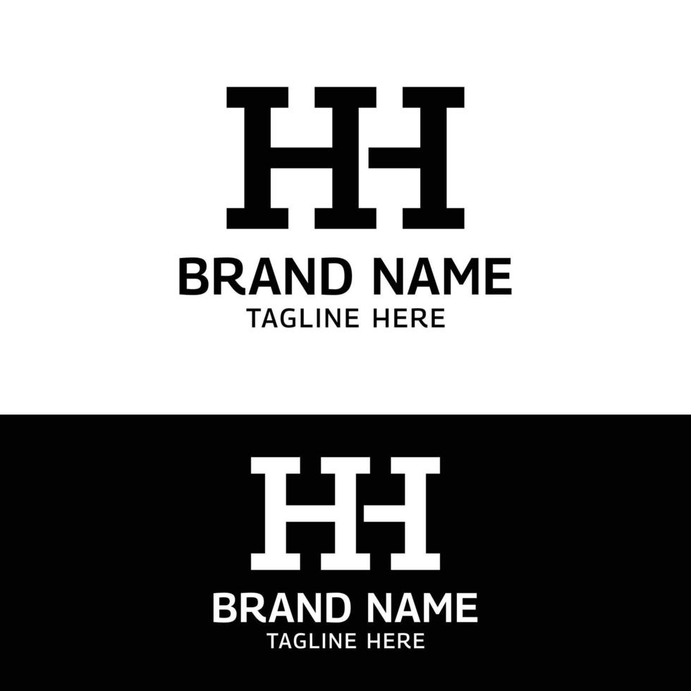 modello di progettazione del logo iniziale del monogramma della lettera h hh vettore