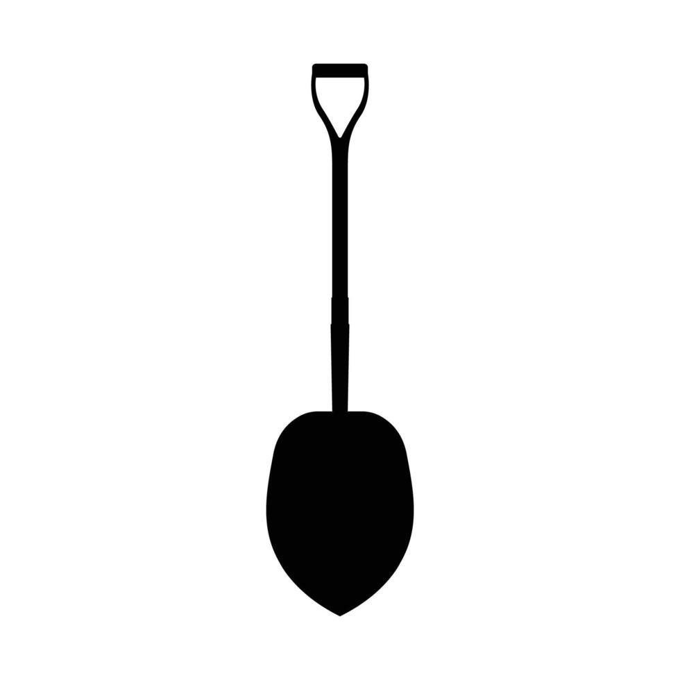 sagoma della pala. elemento di design icona in bianco e nero su sfondo bianco isolato vettore