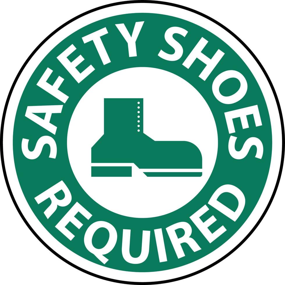 scarpe di sicurezza necessarie segno del pavimento su sfondo bianco vettore