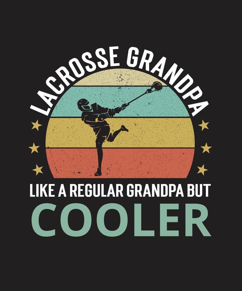 lacrosse nonno come un normale nonno ma più cool svg, regalo del padre vettore