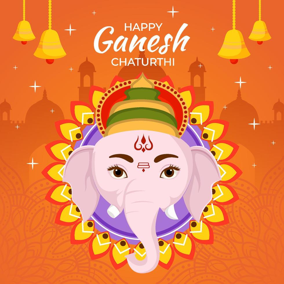 concetto felice di ganesh chaturthi con lord ganapathi vettore