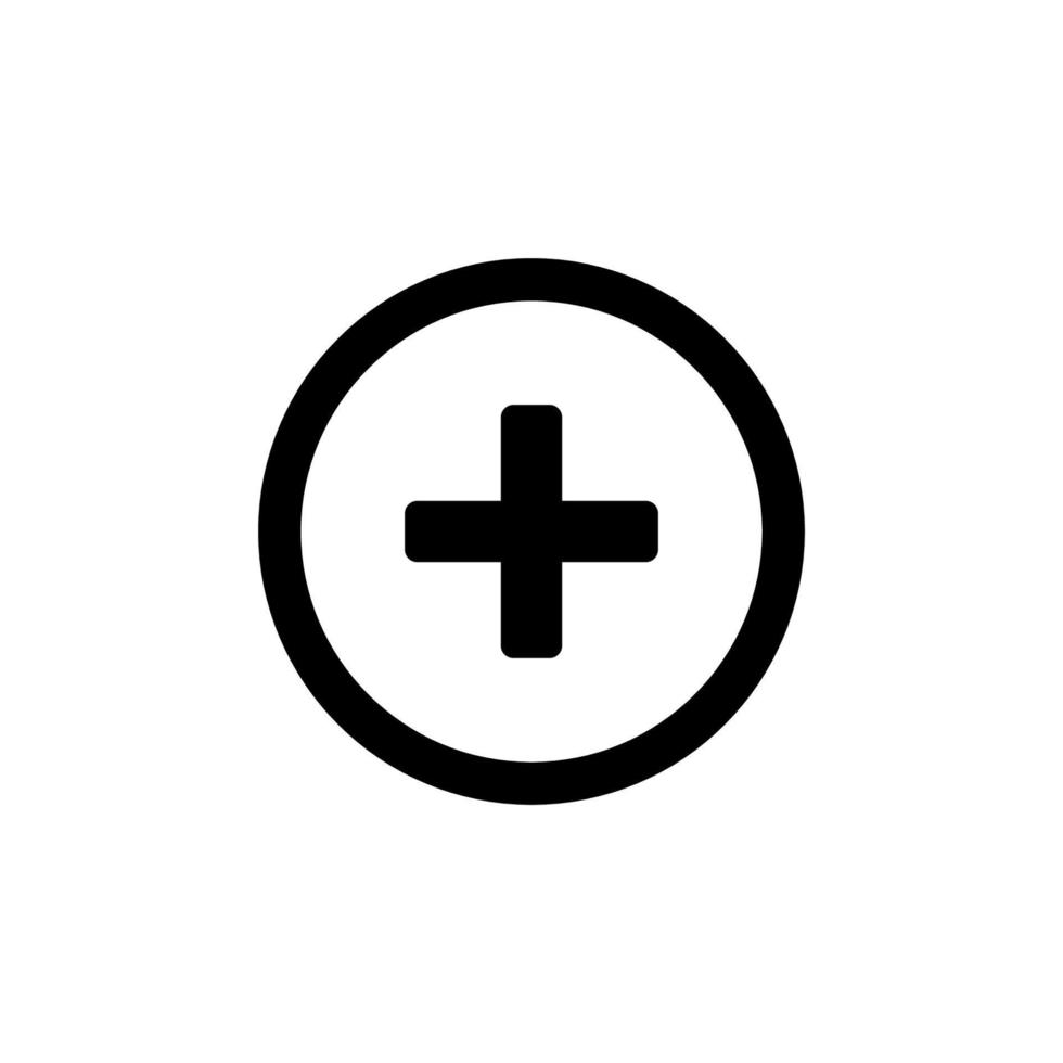 più l'illustrazione di vettore dell'icona del simbolo di matematica