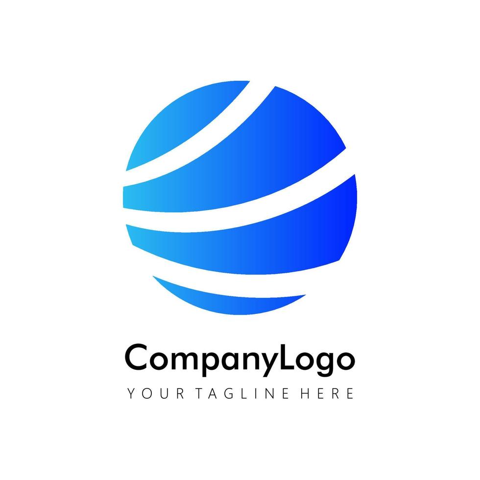 concetto di logo del mare cerchio globale astratto. idea del logo di colore blu. vettore
