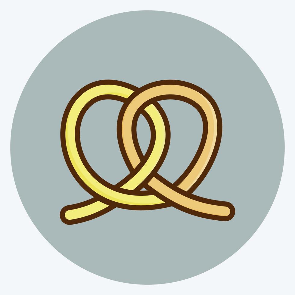 pretzel icona. adatto per il simbolo della panetteria. stile piatto. design semplice modificabile. vettore del modello di progettazione. semplice illustrazione
