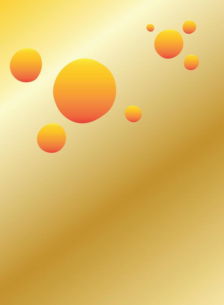 fondo oro con cerchi arancioni vettore