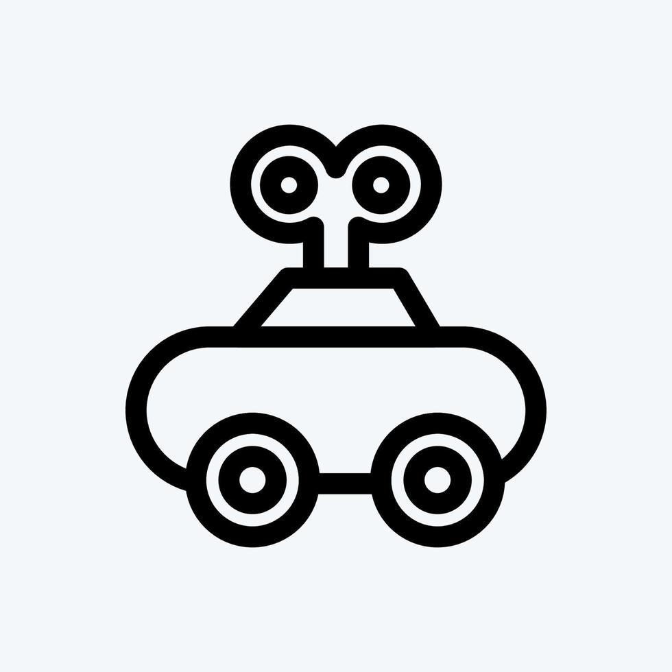 icona di un'auto a orologeria. adatto per bambini simbolo. stile di linea. design semplice modificabile. vettore del modello di progettazione. semplice illustrazione