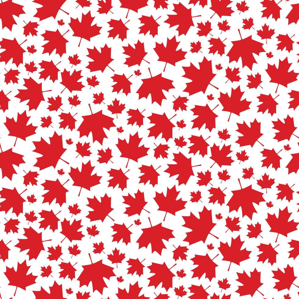 Fondo senza cuciture con l'icona della foglia d'acero dalla bandiera nazionale del Canada. sfondo vettoriale design patriottico per il giorno del canada, vacanze in canada