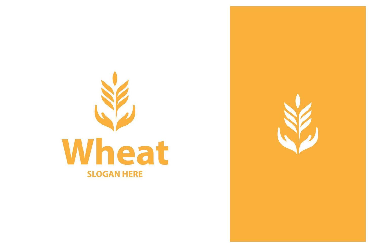 vettore di progettazione di logo di grano di grano semplice semplice