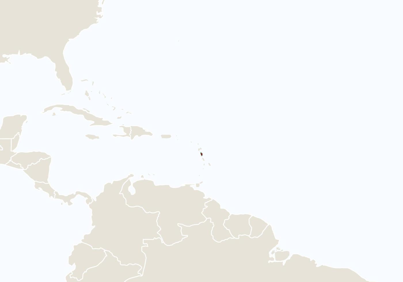 sud america con mappa dominica evidenziata. vettore