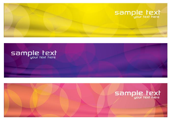 Colorful Abstract Banner PSD Set tre vettore