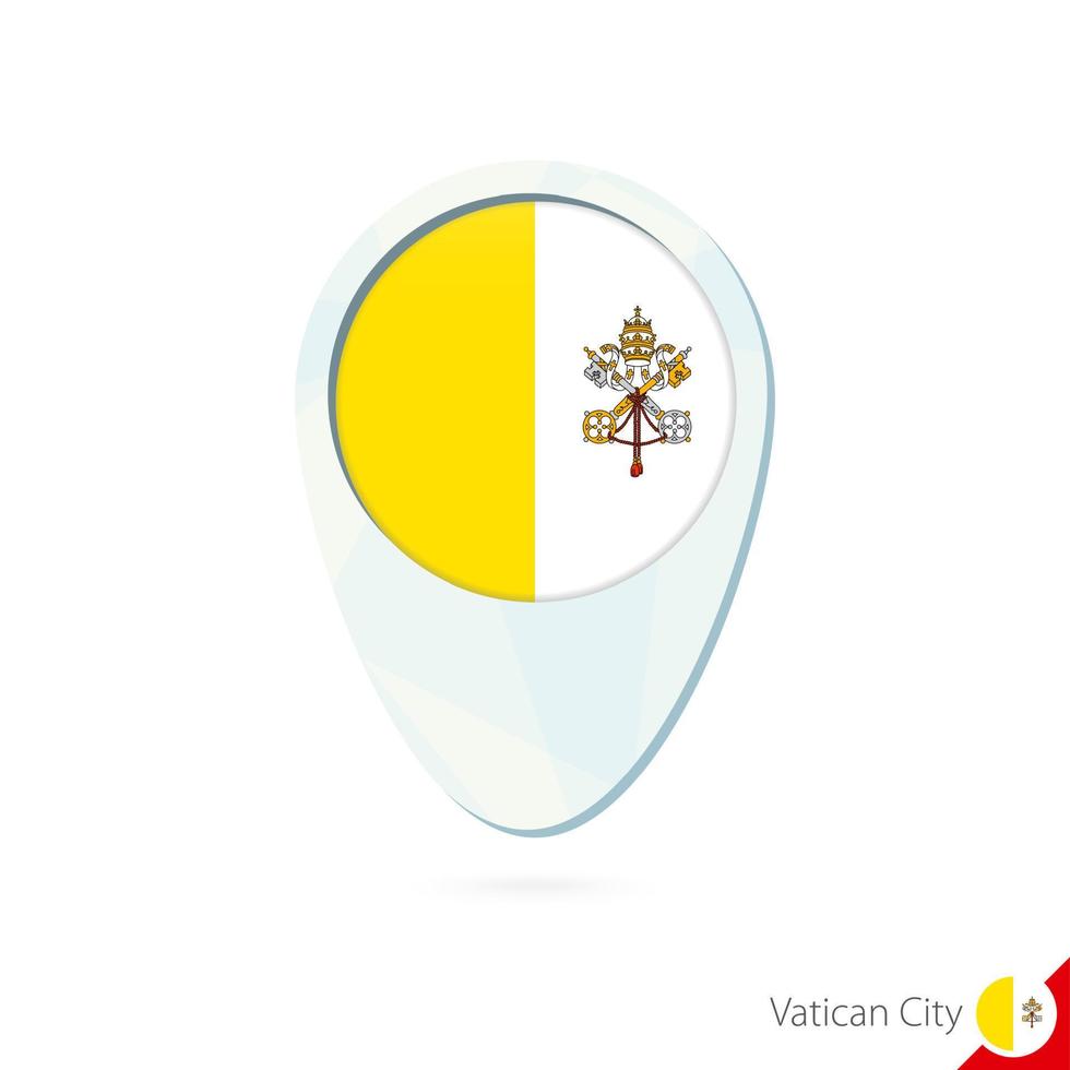 icona del perno della mappa della posizione della bandiera della città del vaticano su sfondo bianco. vettore