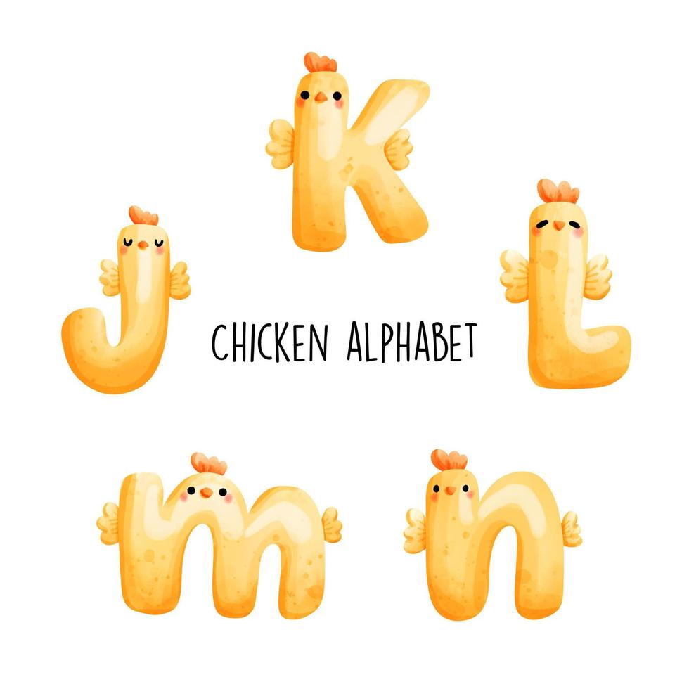 alfabeto di pollo. illustrazione vettoriale