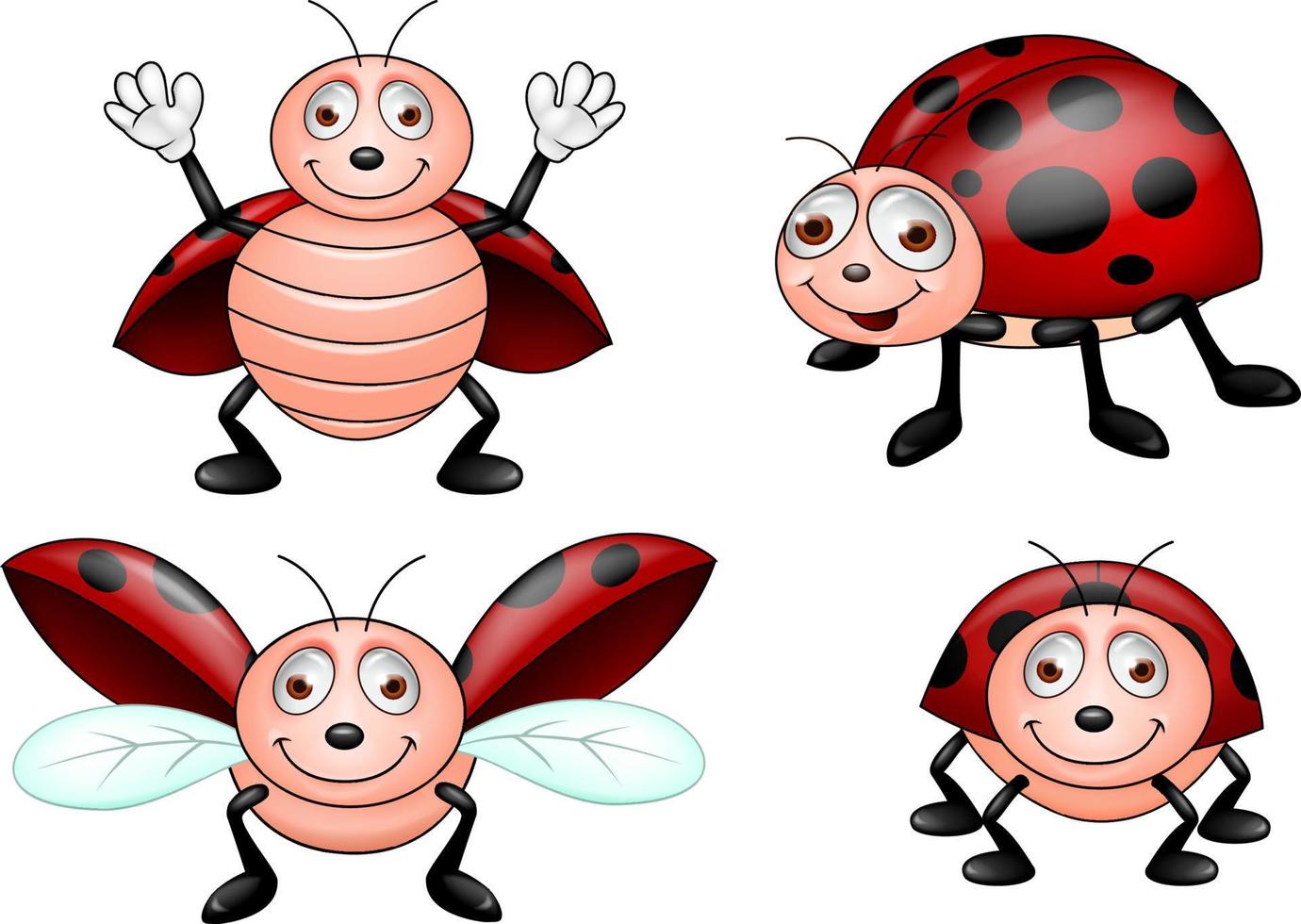 coccinella divertente del fumetto vettore