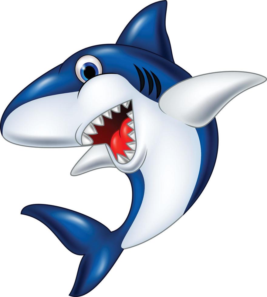 squalo sorridente dei cartoni animati vettore
