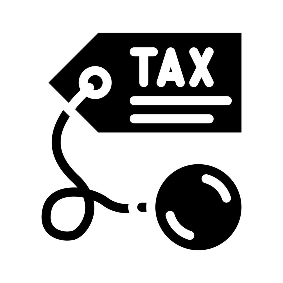 illustrazione vettoriale dell'icona del glifo fiscale contenzioso