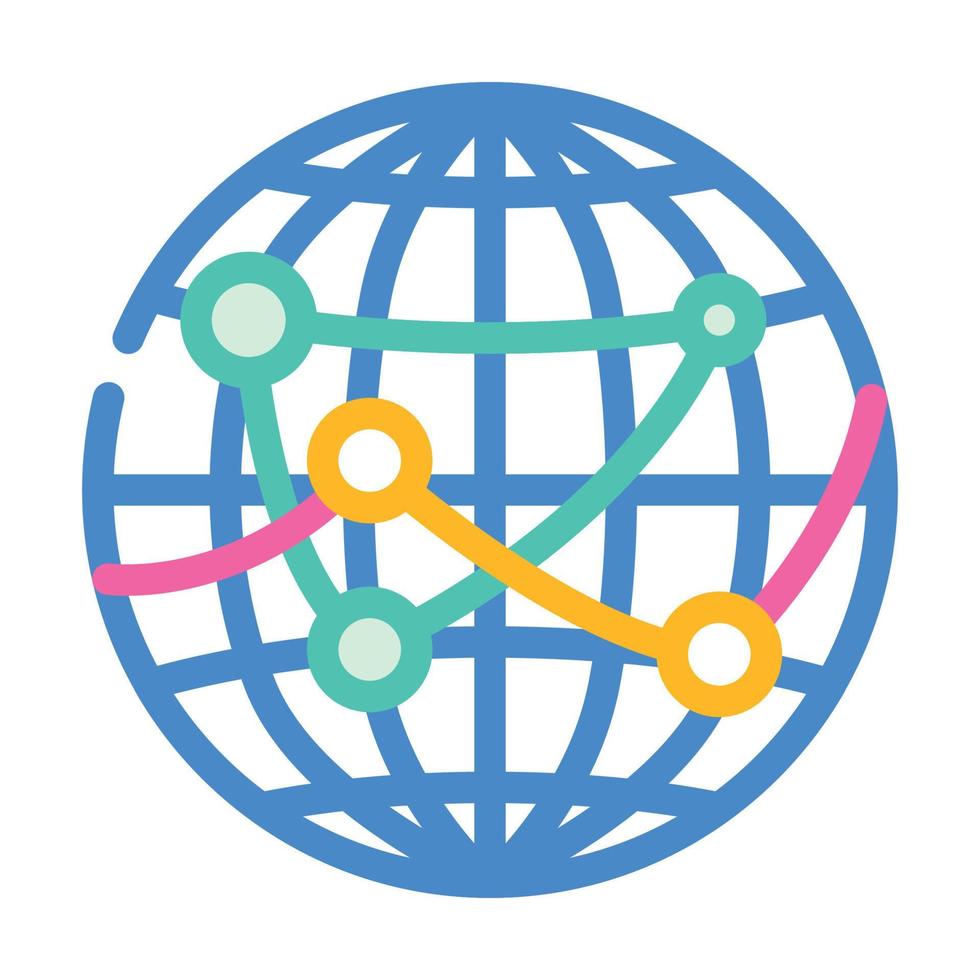 illustrazione vettoriale dell'icona del colore dell'attività di logistica internazionale
