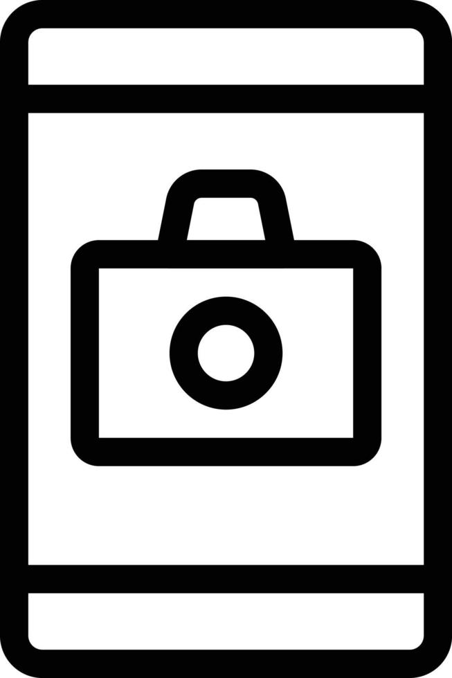 illustrazione vettoriale della fotocamera mobile su uno sfondo simboli di qualità premium. icone vettoriali per il concetto e la progettazione grafica.