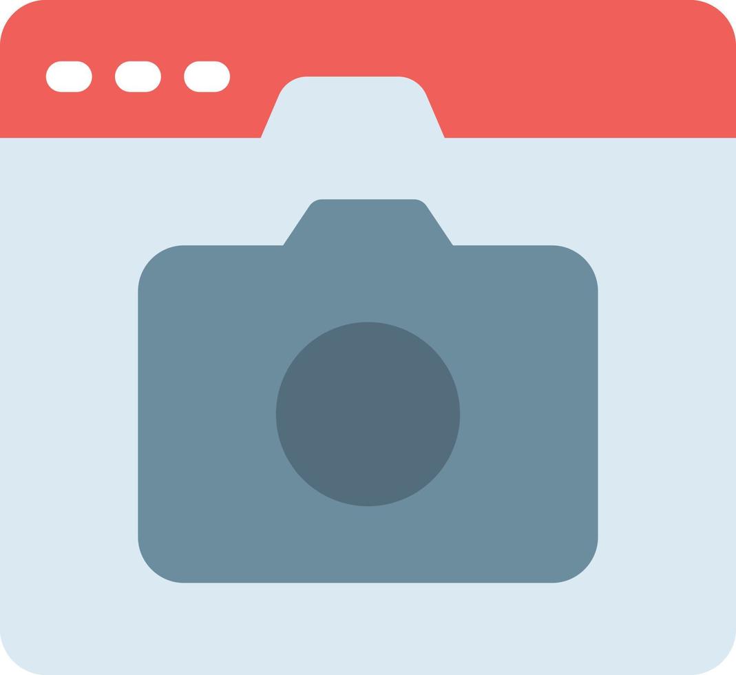 illustrazione vettoriale della fotocamera della pagina web su uno sfondo. simboli di qualità premium. icone vettoriali per il concetto e la progettazione grafica.