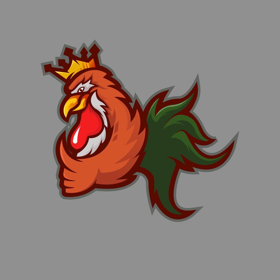 vettore di disegno del logo della mascotte del gallo