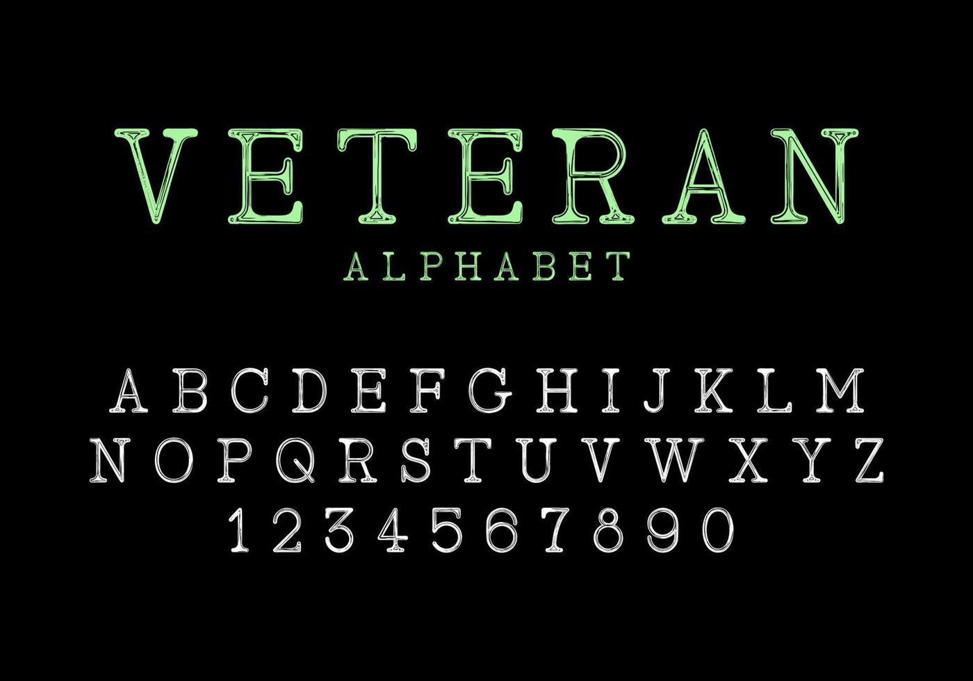 vecchio carattere serif in stile militare. caratteri vettoriali per tipografia, titoli, loghi e altro