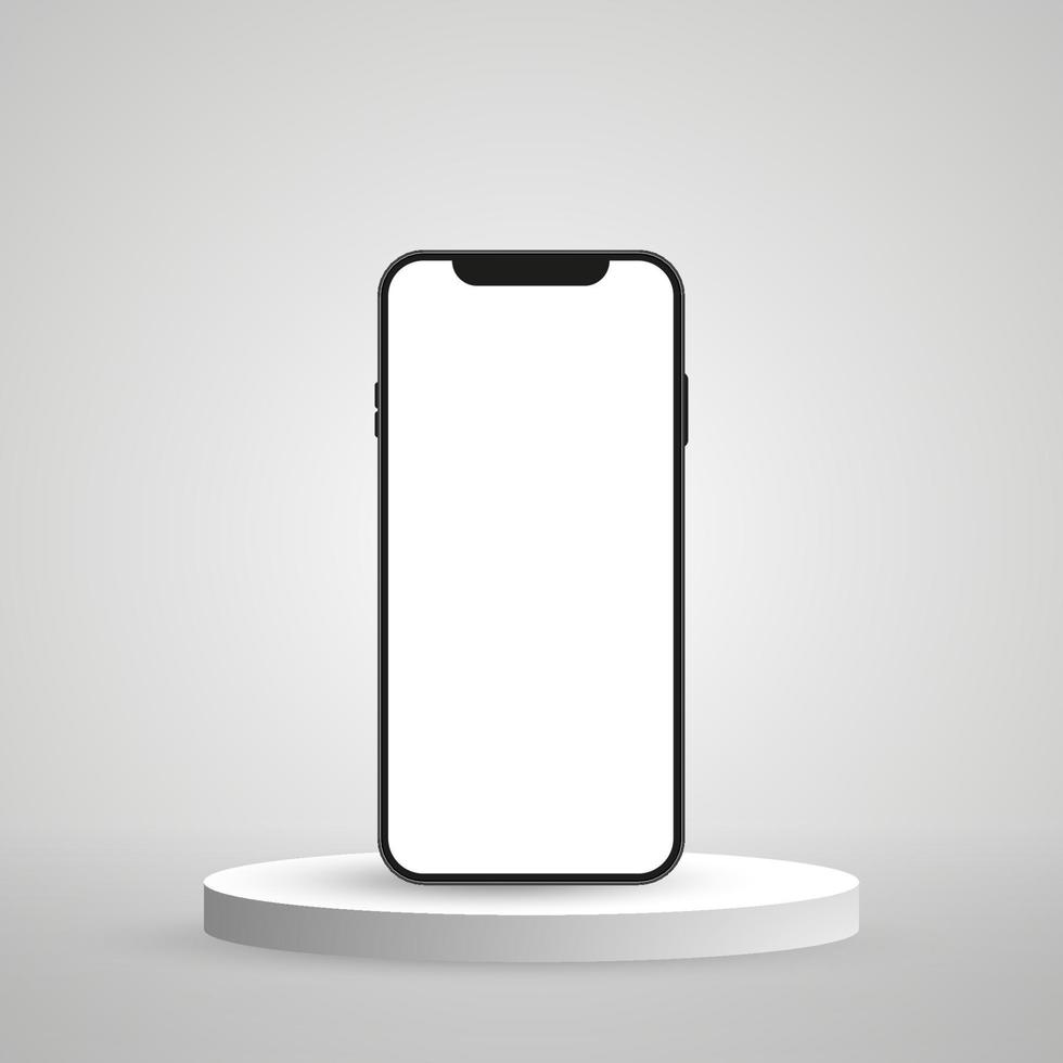 mockup vettoriale realistico per smartphone con podio