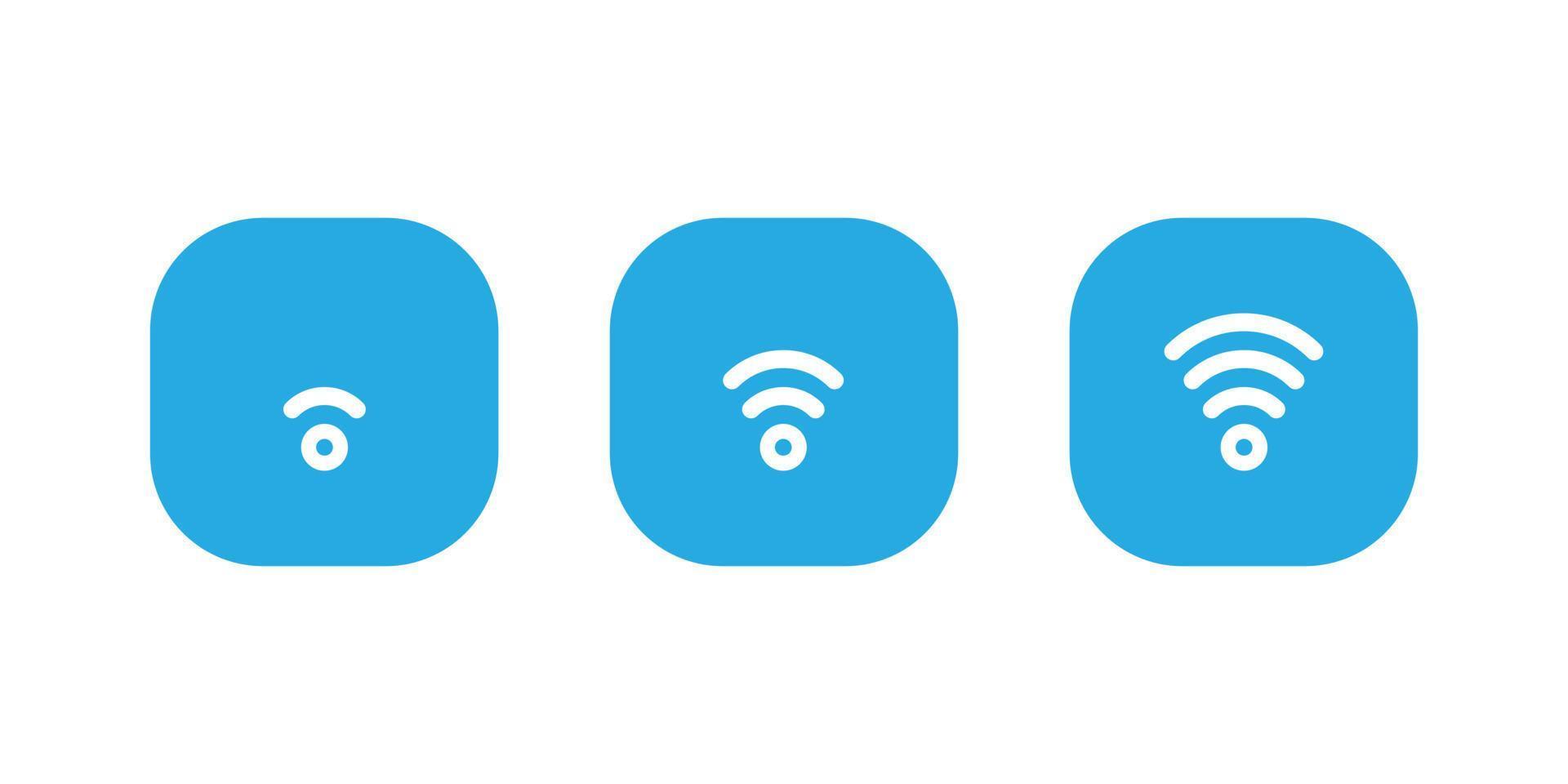 segnale wifi, vettore icona rete wireless sul pulsante quadrato
