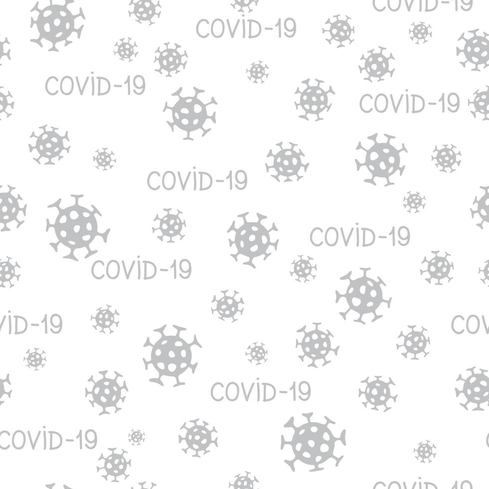 modello senza cuciture di epidemia di virus. sfondo con illustrazione del nuovo sfondo del coronavirus 2019-ncov. design medico ornamentale covid-19. struttura astratta delle mattonelle del batterio. vettore