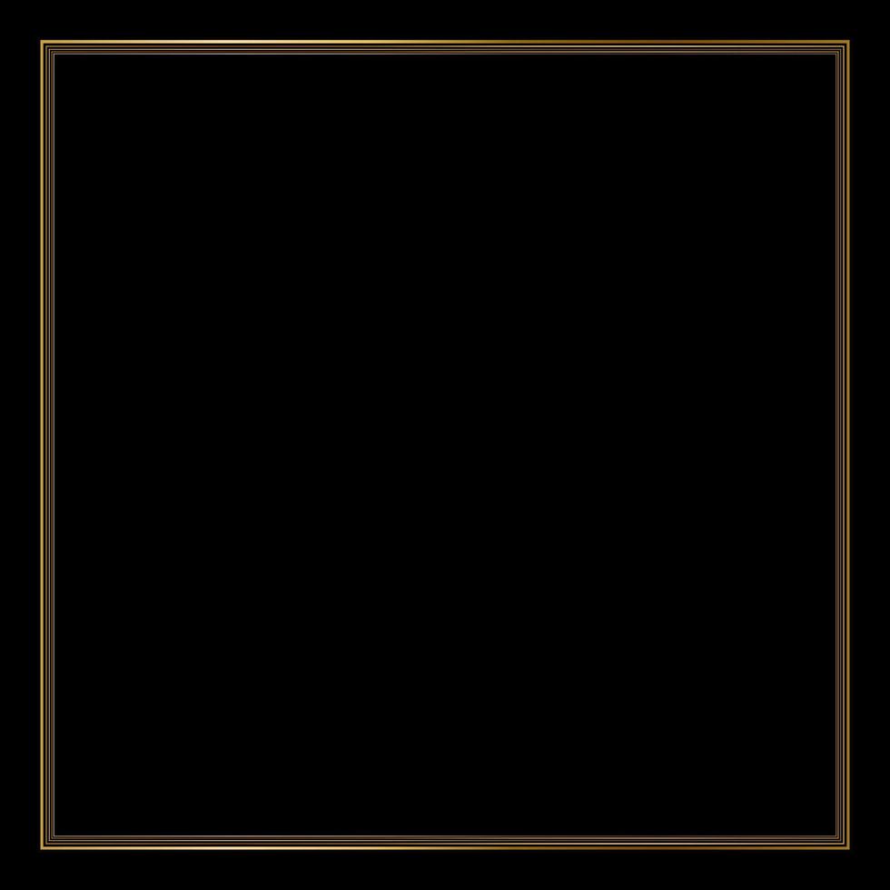 cornice dorata quadrata su sfondo nero. eps10 vettore