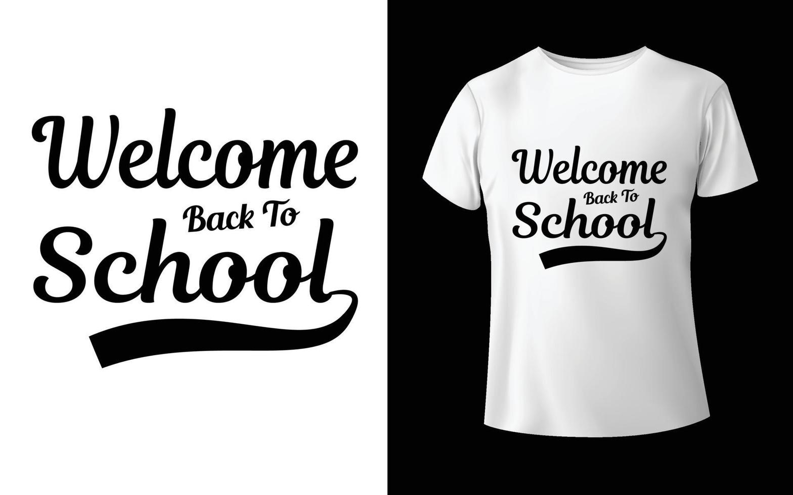 bentornato a scuola t-shirt design scuola t-shirt vettoriale