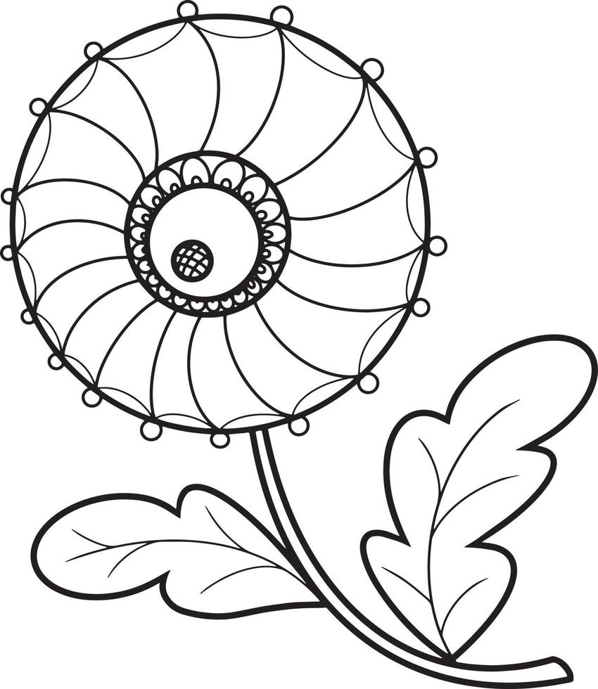 fiore decorativo margherita, camomilla con petali e foglie su sfondo trasparente. illustrazione vettoriale, elemento di design vettore