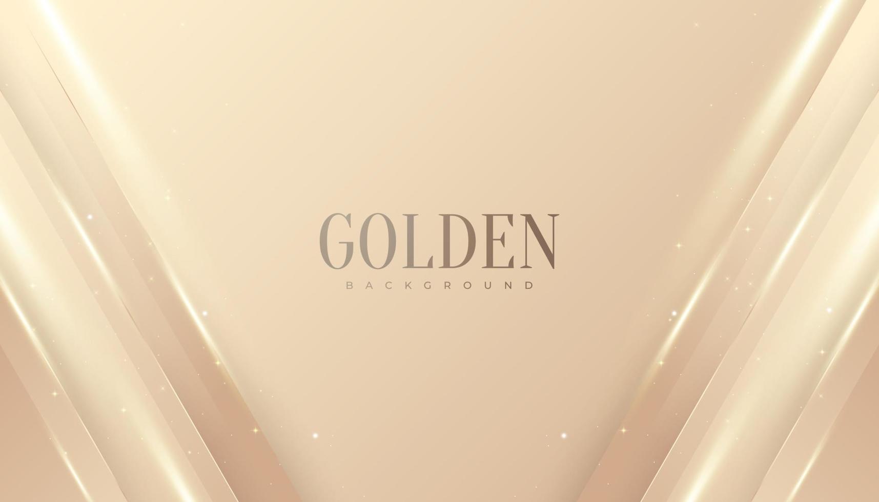 sfondo dorato di lusso con glitter ed effetto luce. elegante sfondo crema con stile taglio carta vettore