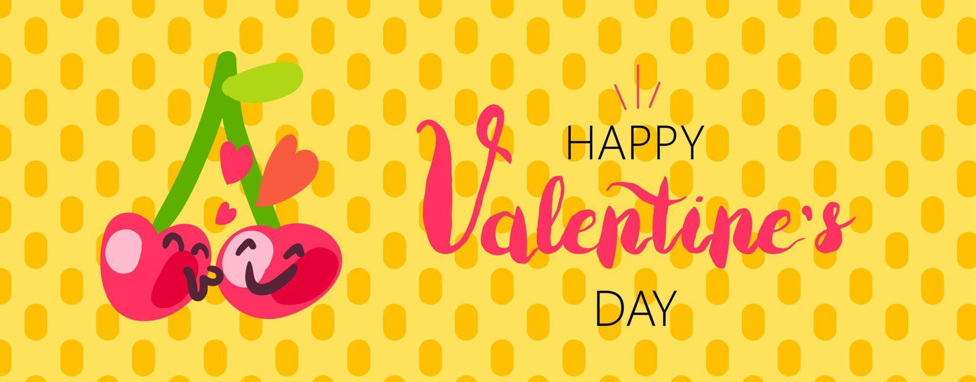 felice giorno di san valentino cartoon banner design vettore