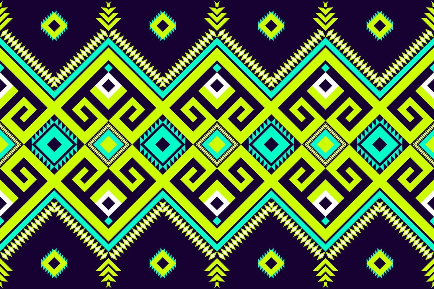 modello etnico geometrico design tradizionale per sfondo, moquette, carta da parati, abbigliamento, avvolgimento, batik, tessuto, sarong, illustrazione vettoriale stile ricamo.