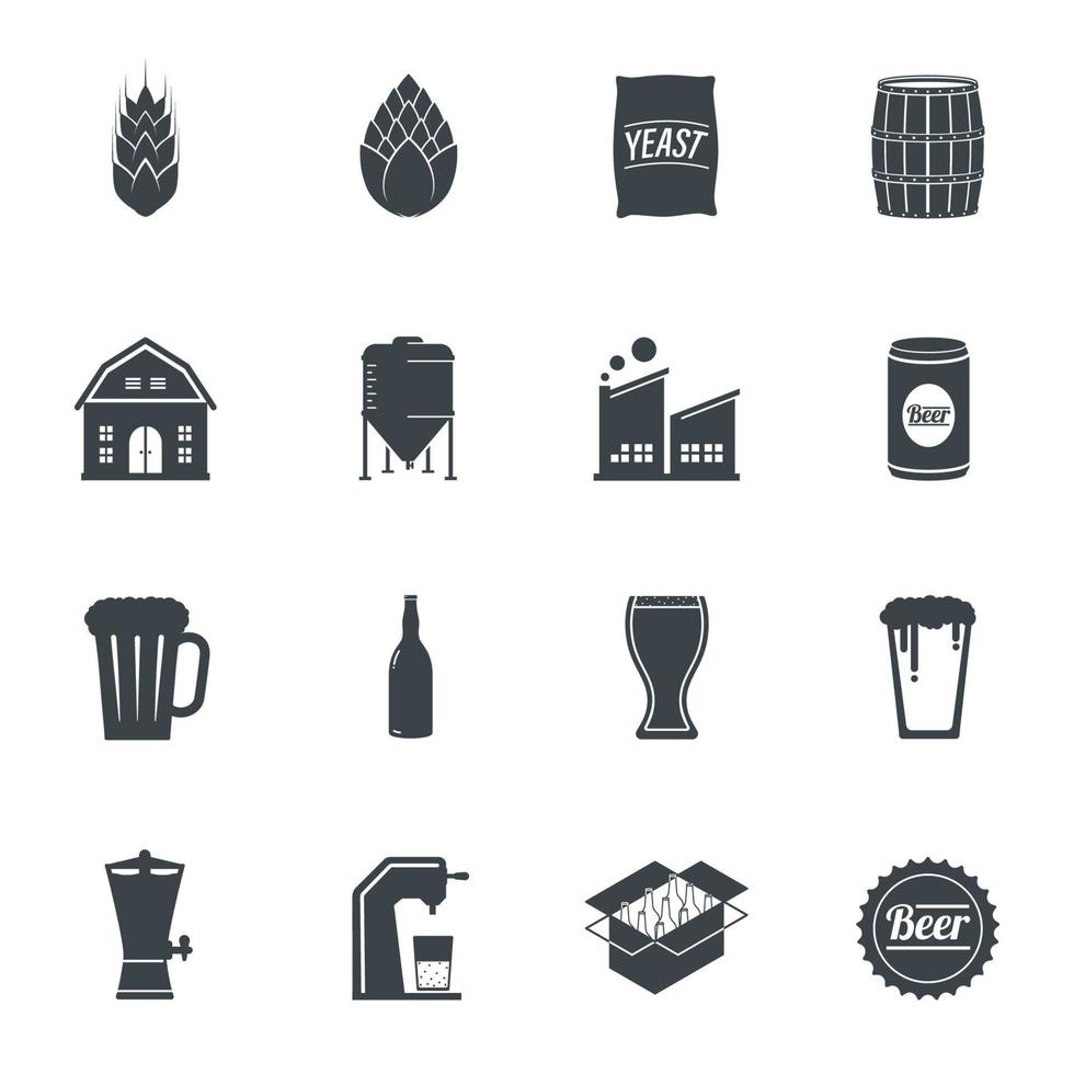 icone relative alla birra. illustrazione vettoriale