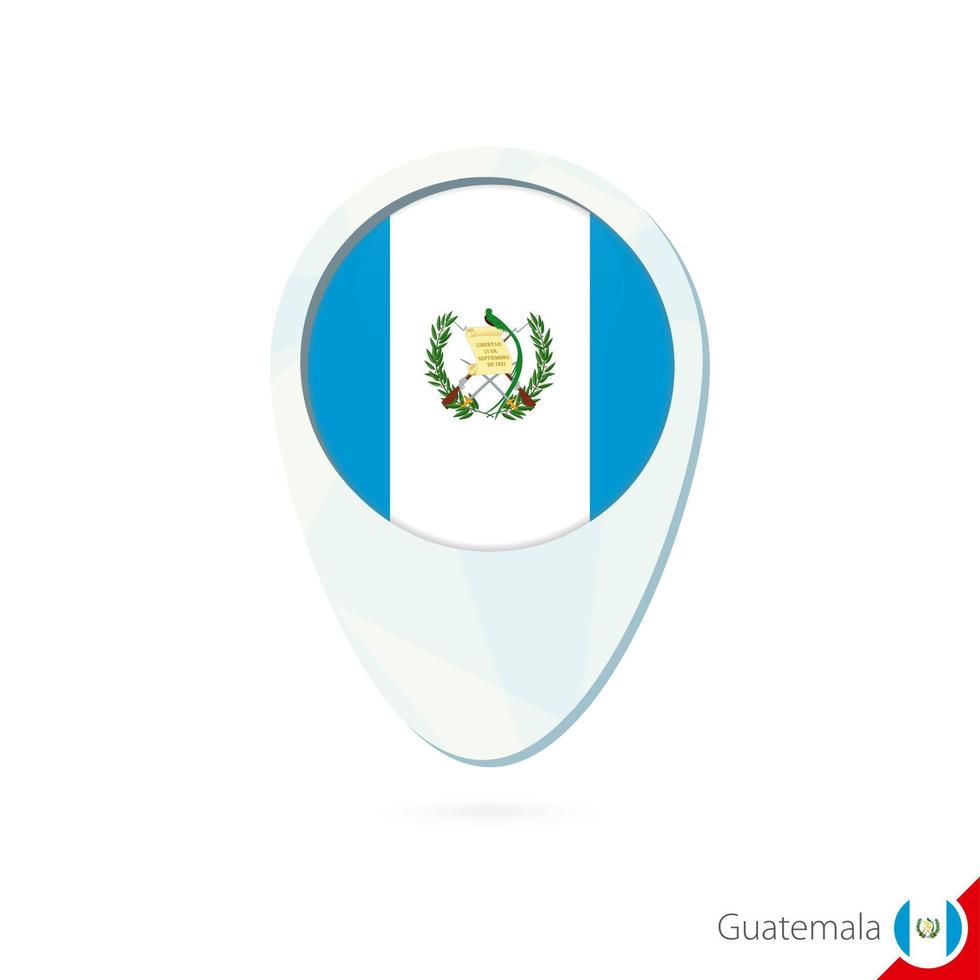 icona del perno della mappa della posizione della bandiera del guatemala su sfondo bianco. vettore